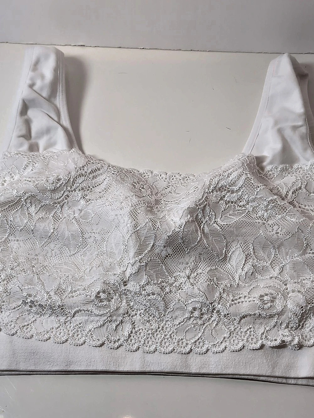 White & Black Bras With Attached Lace Cami,  XXL Like New